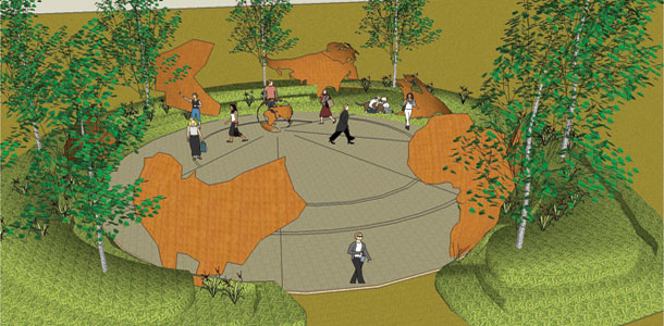 This is an artists rendition of the proposed Peace Park.