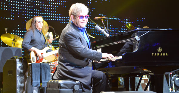 Elton John performs during a show at the Alliant Energy Center