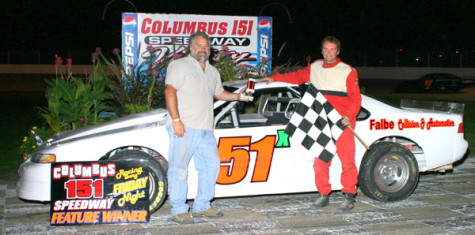 Madison College instructor Jon Christian, left, built the car that Randy Breuning took to a Dells Raceway Park title this summer.