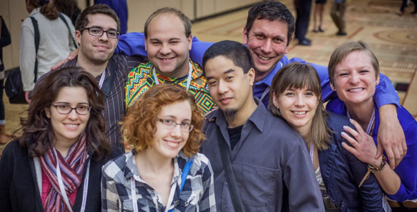 Front row from left: Sarah Weatherbee, Robin Gee, Phil Ejercito, Kait Vosswinkel, Ellie Dahlquist. Back row from left: George Treviranus, Daniel Schott, Jacob Ennis.