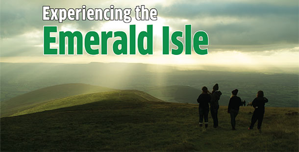 Robin Gee, left, joins some friends on a trip in the countryside while studying in Carlow, Ireland.