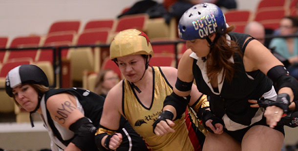 On the outside she is a fierce competitor for the Reservoir Dolls, a Mad Rollin’ Dolls roller derby league team. She likes to play hard, she likes to win and most of all she likes competition. On the inside she is Marissa Rosen, a mother of two and a chemistry instructor