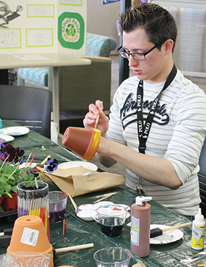 Students at Fort Atkinson and Watertown campuses celebrate Earth Day by painting flower pots, making bird feeders, and other nature friendly crafts.