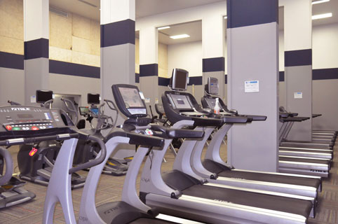 treadmills at fitness center