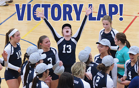 Tearful and joyous Madison College volleyball players celebration their second-straight NJCAA Division III National Championship.