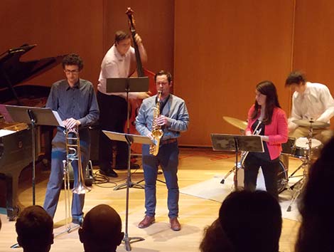 UW-Madison’s Blue Note Ensemble, directed by Johannes Wallmann, performs at a concert held recently by UW Jazz.