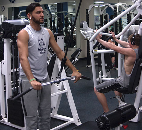 Students work out in the Madison College Fitness Center.