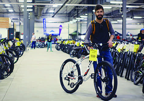 Marcos Lozano found his Trek from the thousands available for viewing and testing at the Midwest Bicycle Show and Sell.