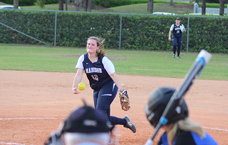 Madison College freshman Ashley Stormer pitches during one of the games the team played in Florida during spring break.