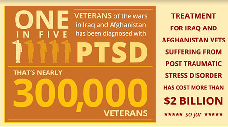 One in five soldiers from the Iraq and Afghanistan wars suffer from post traumatic stress disorder.
