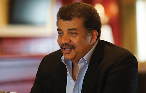 Astrophysicist Dr. Neil deGrasse Tyson speaks at an Earth Day event at the Monona Terrace.