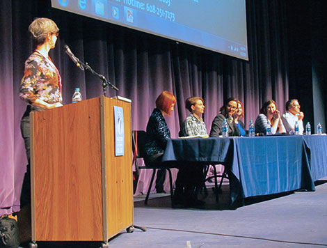 A panel discussion followed a screening of the documentary, “The Hunting Grounds,” in Mitby Theater on April 22.