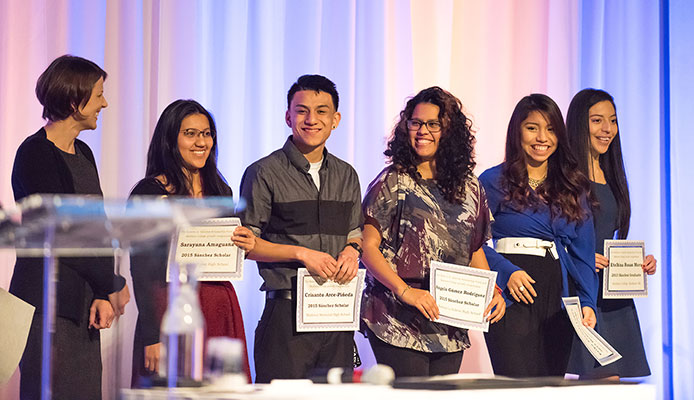 Sanchez scholar award winners are recognized at Central Hispanos Gala.