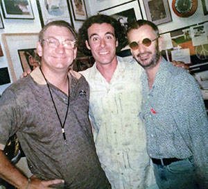 Madison College instructor Todd Bowie is shown with Joe Walsh, left, and Ringo Starr, right.