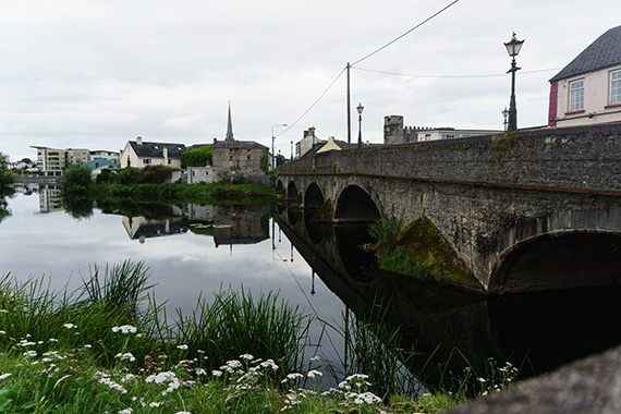 The Graiguecullen Bridge across the river Barrow in Carlow, Ireland. Portions of the bridge date back to 1569.