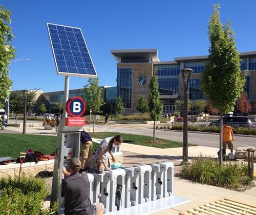 The BCycle station was installed in front of the Health Education building last fall.