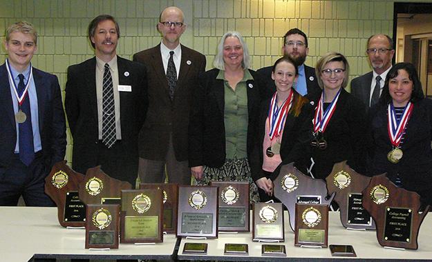 Members+of+the+Business+Professionals+of+America+at+Madison+College+pose+with+their+awards+at+Lakeshore+Technical+College.