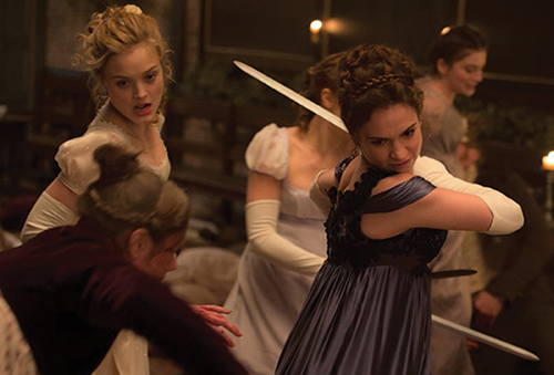 Bella Heathcote and Lily James in “Pride and Prejudice and Zombies.”