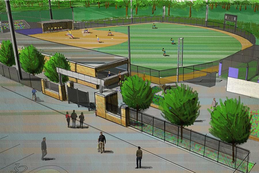 This is an artists rendition of the new softball diamond in Goodman Sports Complex at Madison College.