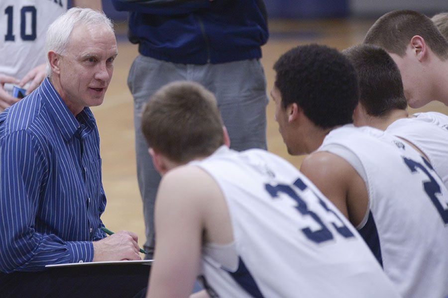 Scot Vesterdahl, left, is retiring after nearly 15 years at the helm of the Madison College men’s basketball program.