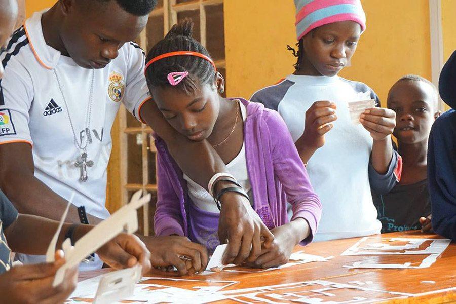 Project 1808 students participate in the science and leadership festival in Kambala, Sierre Leone.