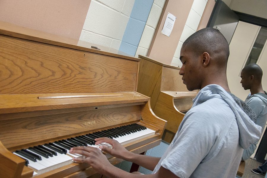 Students pictured above and below rehearse for the upcoming Student Showcase sponsored by Madison College Performing Arts.