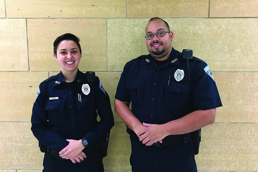 Public Safety welcomes two new full-time patrol officers, Amber Gilles (left) and Alfred Arthurs.