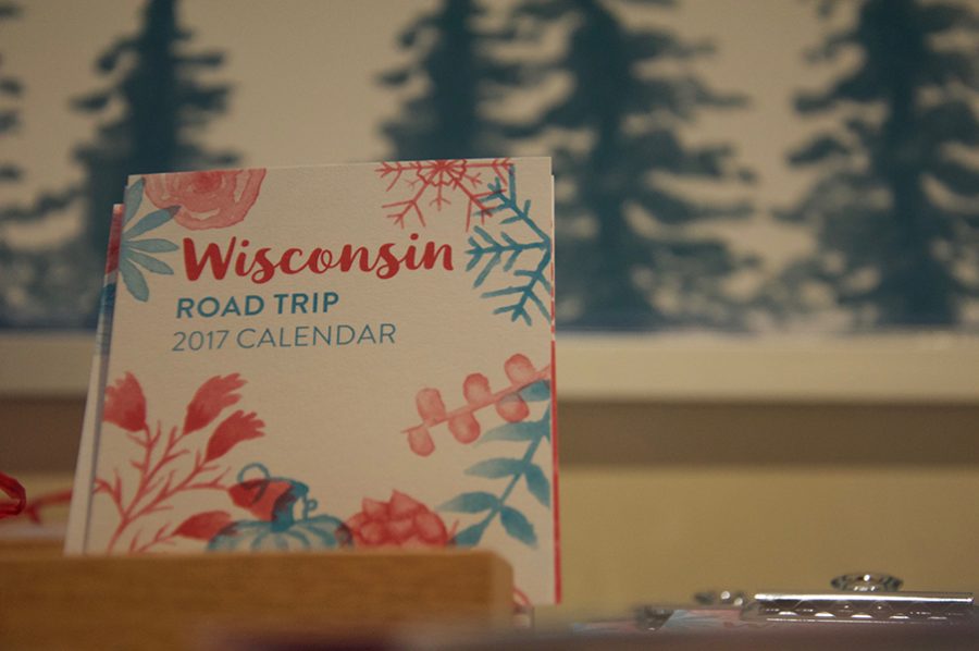 Work from students in the colleges graphic design program, like this road trip calendar, was available for sale in the Truax Gallerys Printer Wonderland sale.