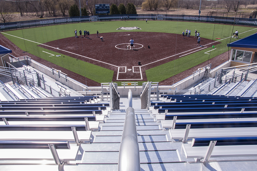 The view from the top of the Goodman Sports Complex softball diamond bleachers offers a great perspective.