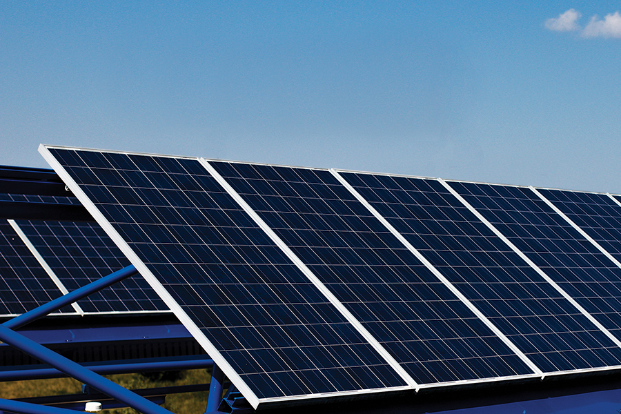 The Solar panels at Epic Systems offer one of the largest arrays in Wisconsin. Madison College is adding a rooftop solar system that will be the largest in Wisconsin.