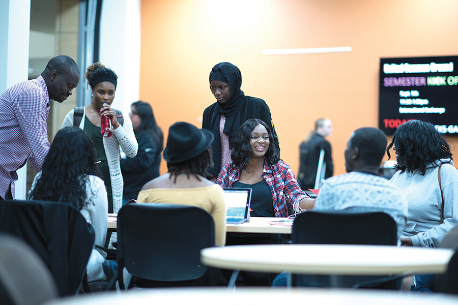 Members of the African Students Association gather at Intercultural Exchange.