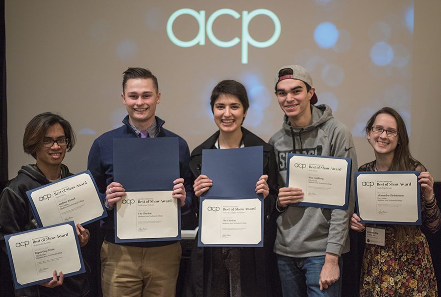 Pictured left to right: Andrew Kicmol, Ethan Maurice, Megan Binkley, Max Goldberg, and Alexandra Christensen