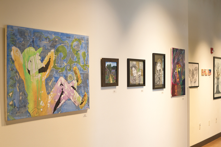 The Yahara Journal Art Show is now on display in the Truax Gallery. It features the artwork of 53 Madison College students.