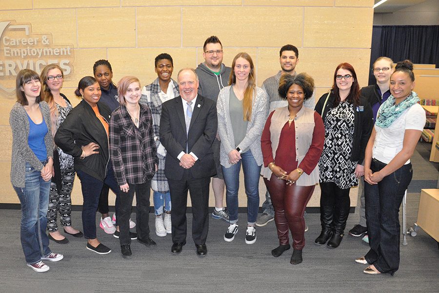 Keith Cornille is the seventh from the left, and is pictured with the Student Activities Board.