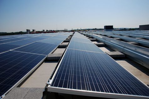 Installation of solar panels at Truax is well underway
