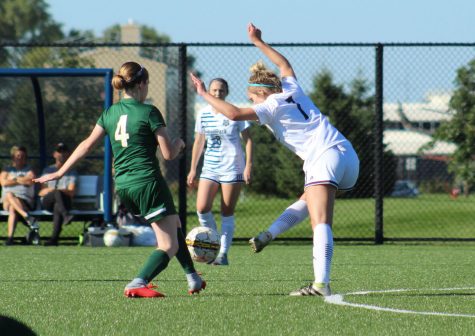 Madison College’s Breanna Griffin kicks the ball away from an opponent