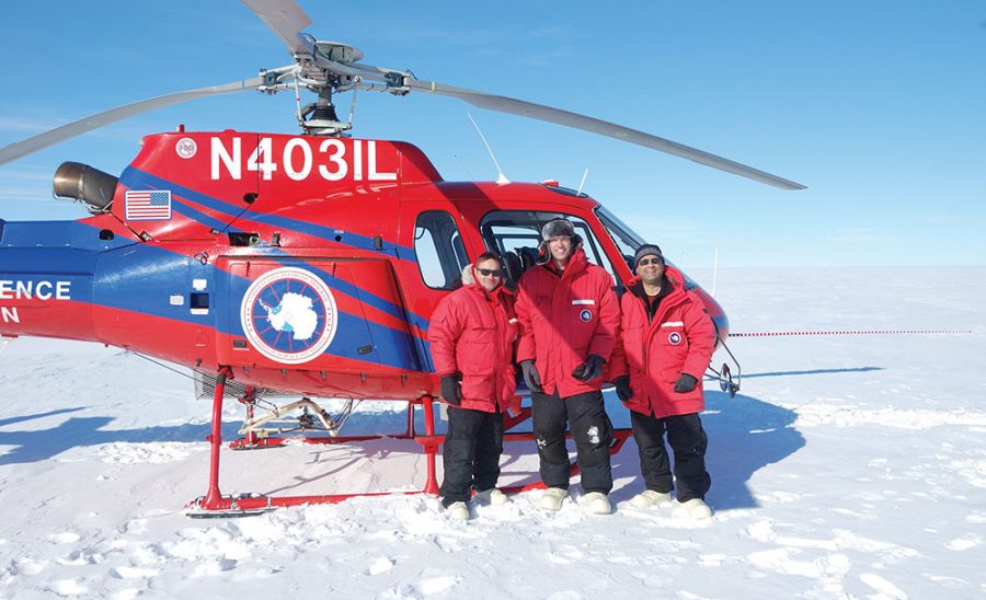 Madison College instructors Andy Kurth, center, and Matthew Lazzara, right, worked at McMurdo Station in Antarctica. Kurth recently shared his experiences as part of the STEM Center Speaker Series.