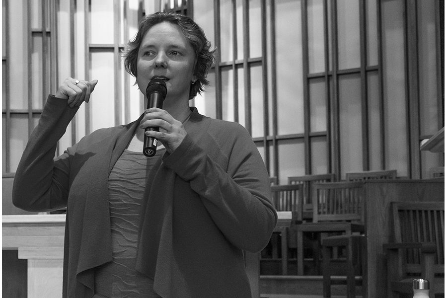 Newly elected Madison Mayor Satya Rhodes-Conway speaks at forum prior to the April election