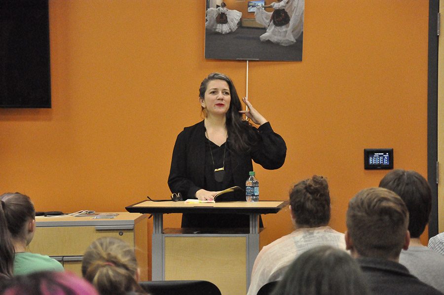 Poet Marty McConnell was the featured reader at a Yahara Journal event held in the Intercultural Exchange in April