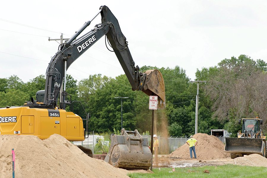 Construction of a new parking lot at the Truax Campus nears completion