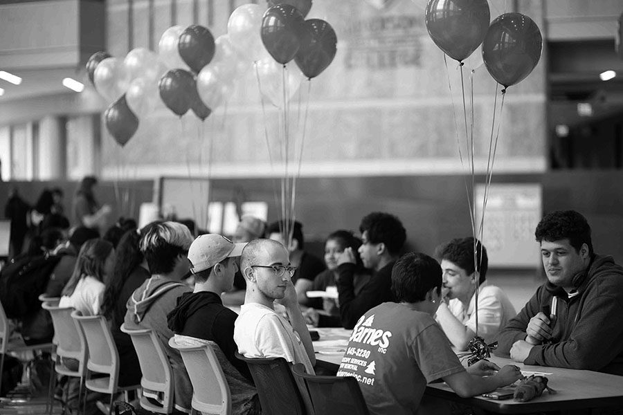 Students meet in the Truax Campus Gateway as part of the Programs and Activities Council’s first-ever Spreed Friending event