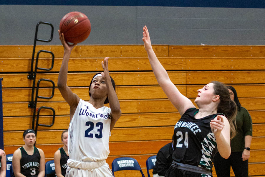 Madison College’s Aniah Williams scores against Kishwaukee College.