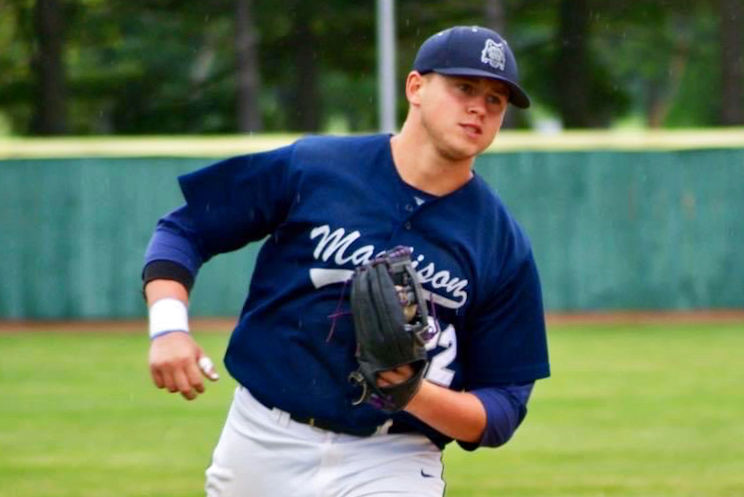 Former Madison College baseball player Kian O’Brien, joined the team this year as an assistant coach.