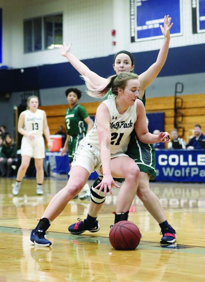 Madison Colleges Olivia Marron played basketball, and volleyball for the WolfPack during the 2019-2020 season.