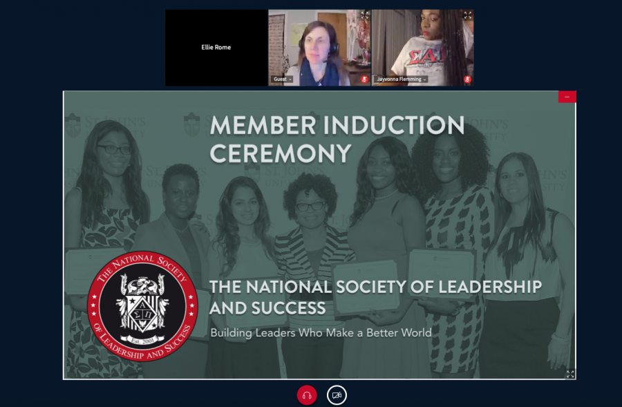 Screenshots from the NSLS induction ceremony.