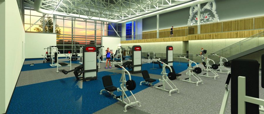 An architectural rendering depicts what the interior of new Madison College Fitness Center will look like once completed..