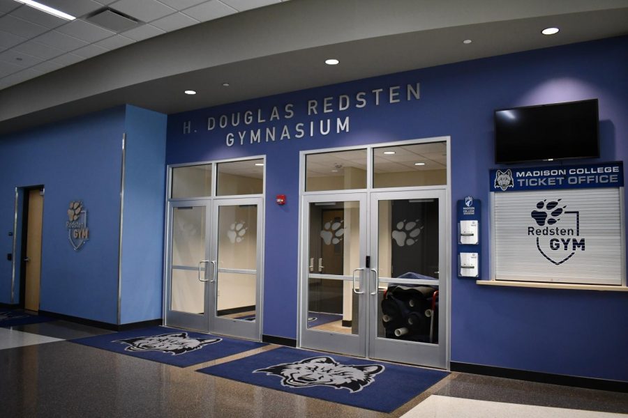 The Redsten Gymnasium where the wolfpack volleyball and basketball teams practice and play.