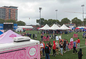 Visitors walk through  Breese Stevens Field as they participate in the Taste of Madison.