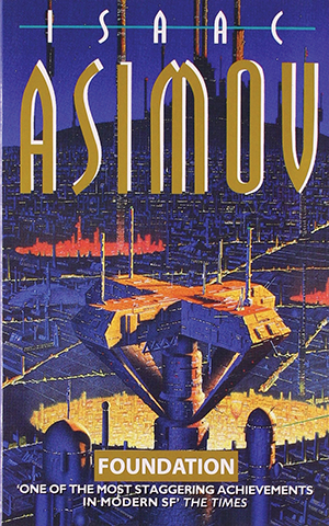 This is the cover of Isaac Asimov's book, "Foundation."