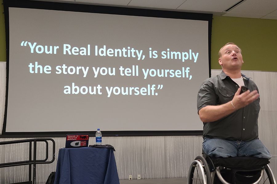 Matt Glowacki speaking at “Nurture Your Nature” event held at Madison College Truax Campus.